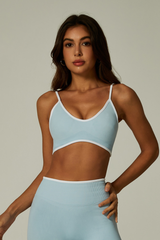 Women's Athletic Color-Block Thin-Strap Sports Bra