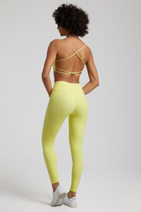 Cross Back Spaghetti Strap Bra + Leggings 2-Piece Set