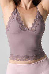 Women's V-Neck Lace Spaghetti Strap Tank Top