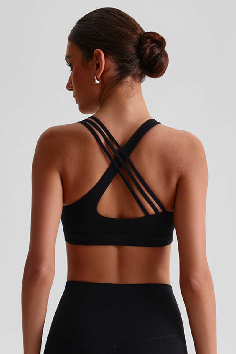 Women's Asymmetrical  Cross Back Sports Bra