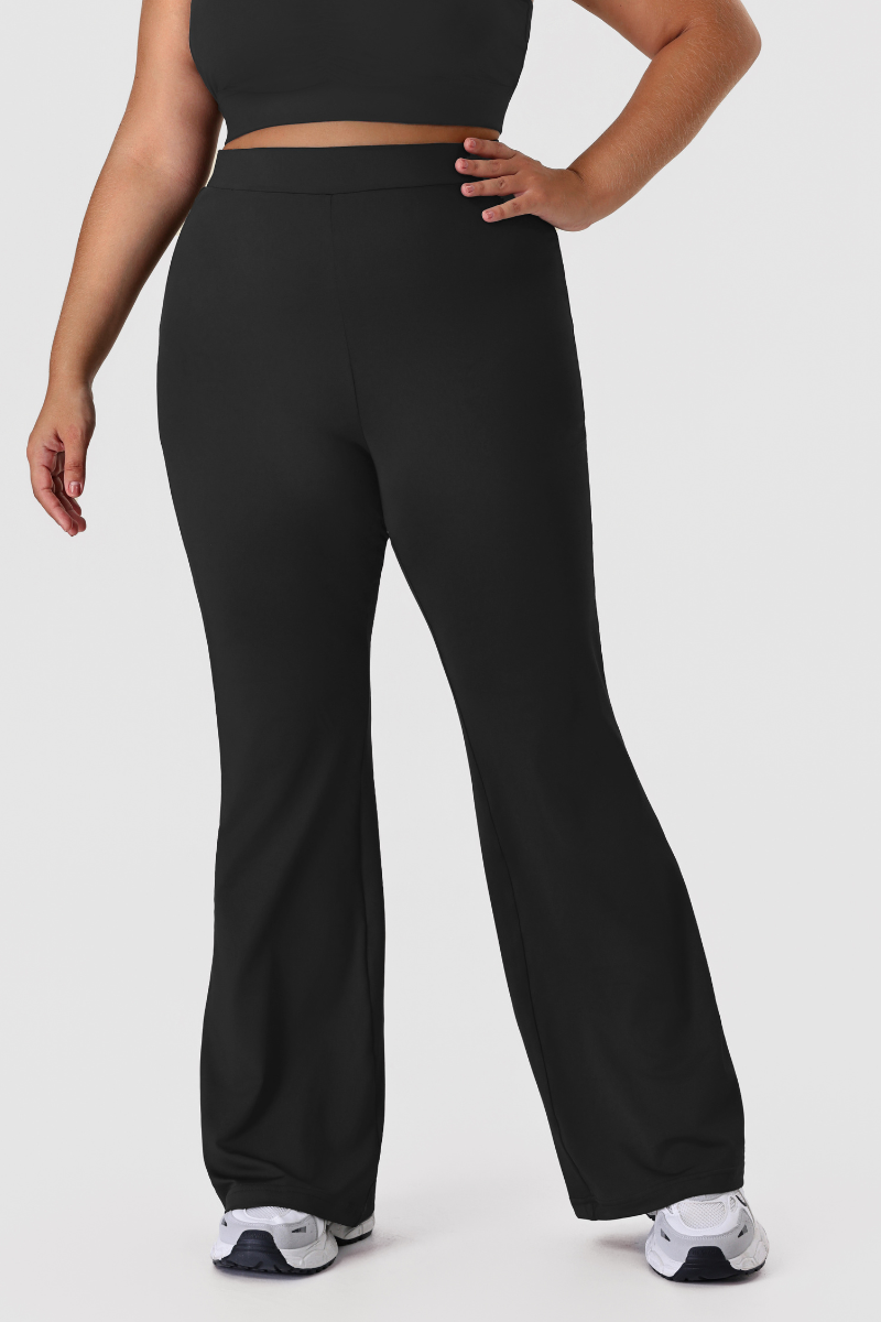 Plus Size Women's Elastic Waist Yoga Flare Pants