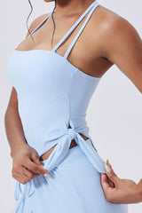 Women Double-Strap Backless Crisscross Yoga Sports Bra