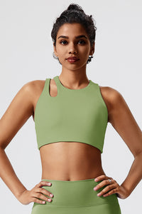 Women Eco-Friendly Recycled Fabric Outer Cross Back Hollow Sexy With Bra Pads Fitness Yoga Sports Bra