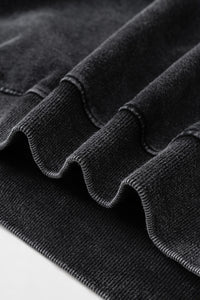 Washed loose hooded knitted plus-size sweatshirt