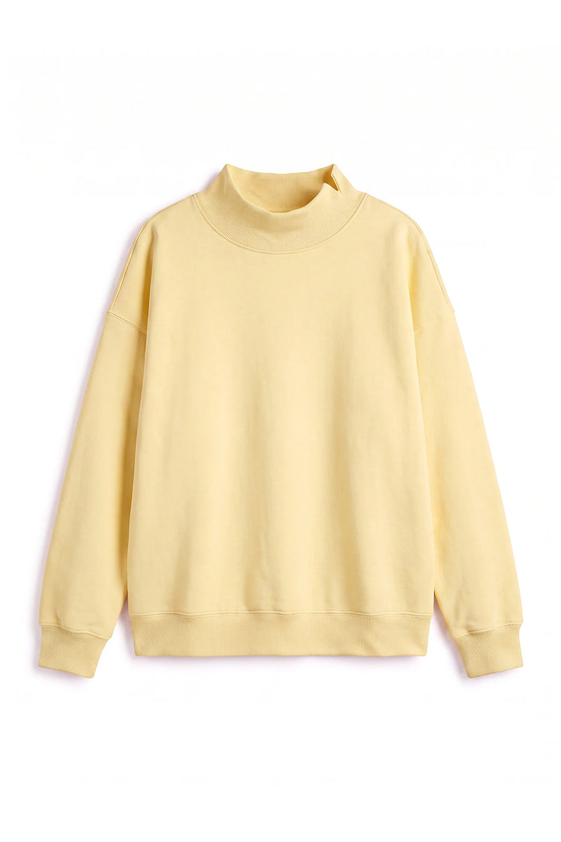 Women's Fall Fleece Mock Neck Sweatshirt with Side Neck Slit