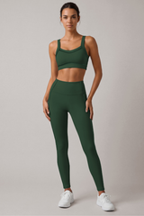 Women's Yoga Sets: Wide Straps Bra And High Waist Leggings