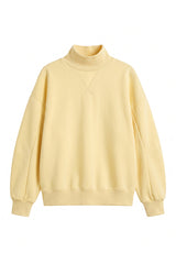 Women's Fall Solid Fleece Loose Mock Neck Sweatshirt