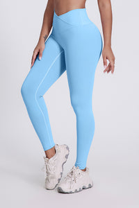 Women'S Bright Crossover High-Waisted Hip Lift Dance Stretch Cropped Pants