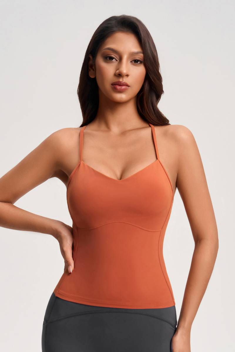 Women's Spaghetti Strap Cut-Out Sports Tank