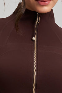 Women Slim-Fit High-Neck Finger-Loop Yoga Long Sleeve