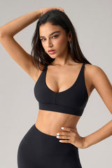 Women V-Neck Wire-Free Sculpting High-Support Yoga Sports Bra