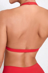 Women Hanging Neck Backless Nude Tight Quick Dry Outdoor Running Fitness Yoga Sports Bra Underwear