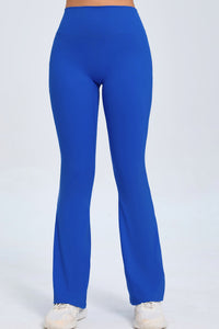 Women Button High Waist Wide Leg Peach Lift Hip Micro Pants Fitness Sports Quick Dry Yoga Pants