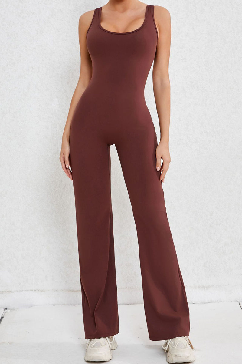 Women Hollow Out Back Micro Peach Hip Lift Sports Fitness Yoga Bodysuit