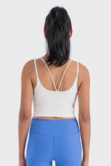 Women's Yoga Ribbed Tank Top with Chest Padded Tights