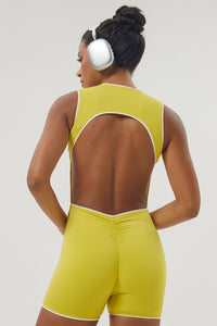 Women Color Contrast Backless Jumpsuit