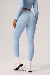 Women Solid Light Fleece Belly Controlling Sports Leggings