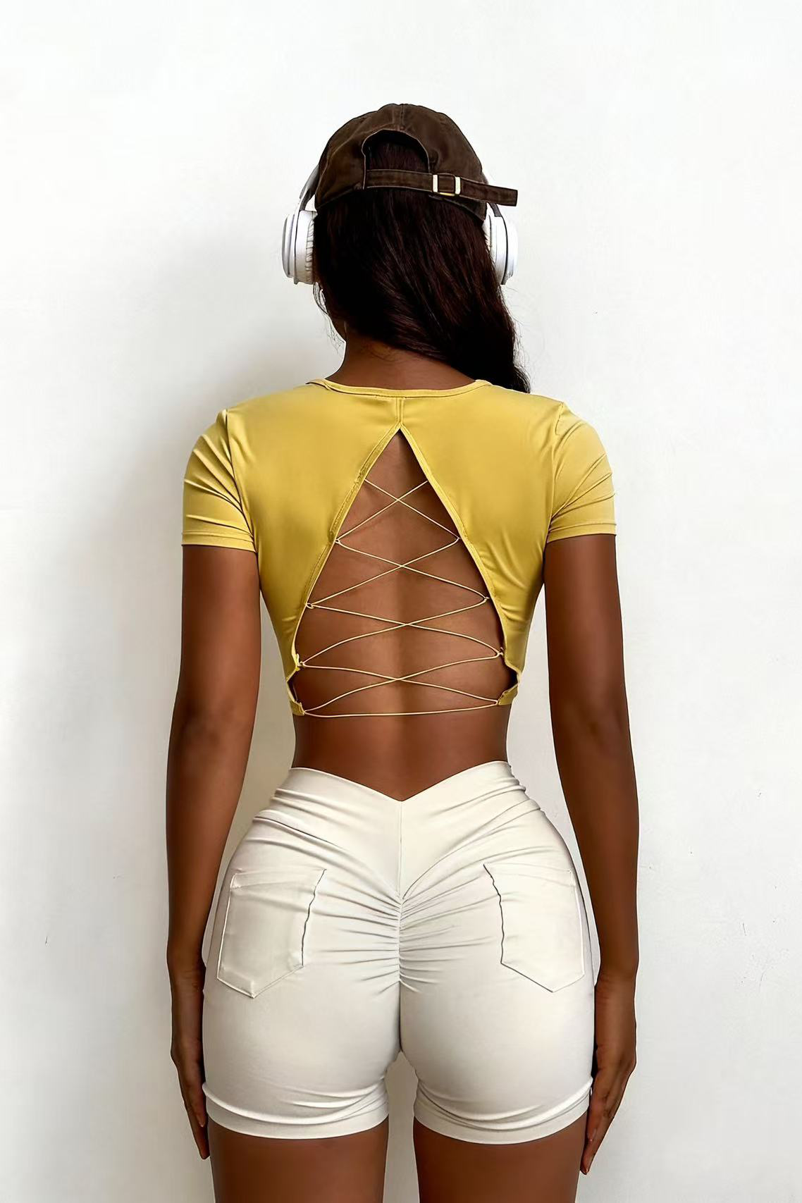 Women's Back Cutout Fitness T-shirt