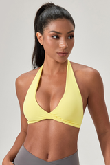 Women’s Twist-Front Halter Backless Sports Bra