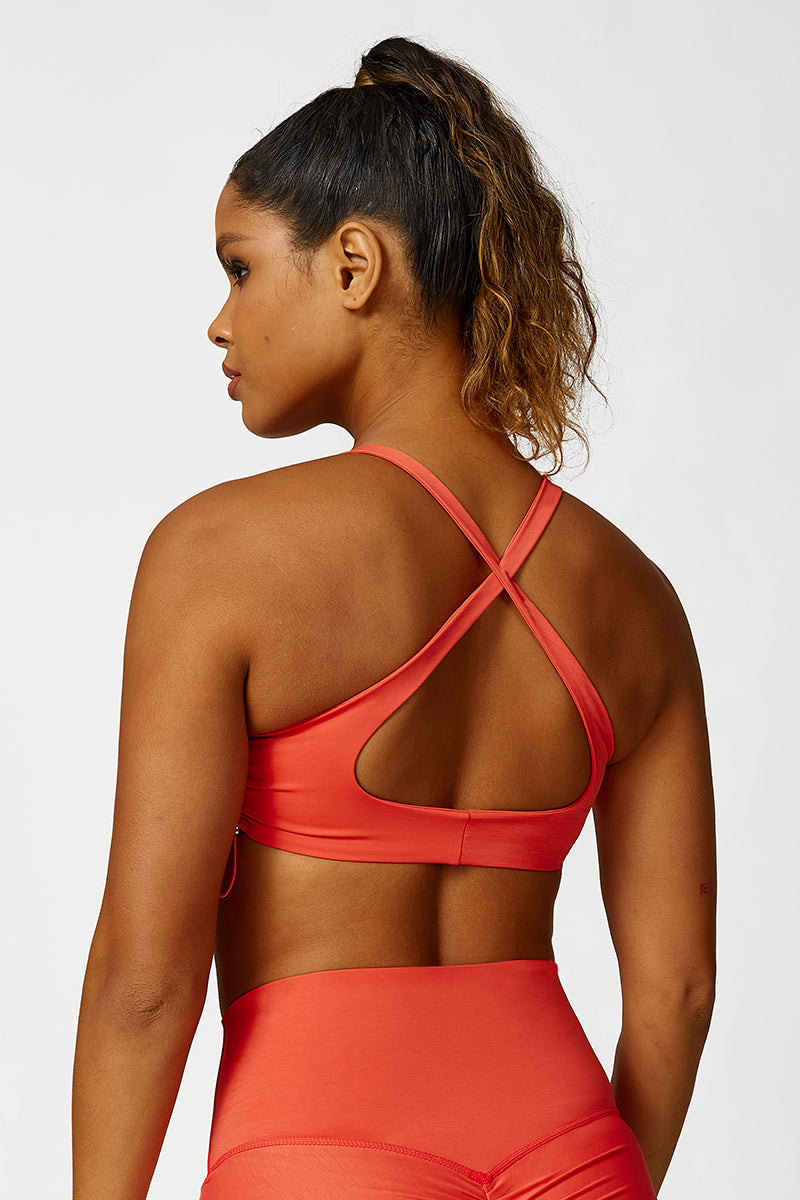 Women'S Drawstring Sports U-Neck Bra