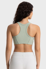 Women's Ribbed Padded Stretch Sports Bra