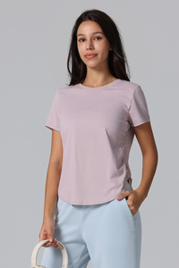Women's Breathable Side Drawstring Slimming Workout T-Shirt