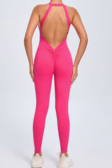 Women Back Buckle Backless Peach Butt Quick Dry One Piece Sports Fitness Yoga Bodysuit