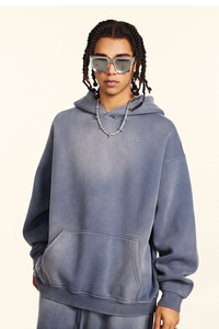 Men's Athletic Vintage distressed Gradient  Color Hoodie