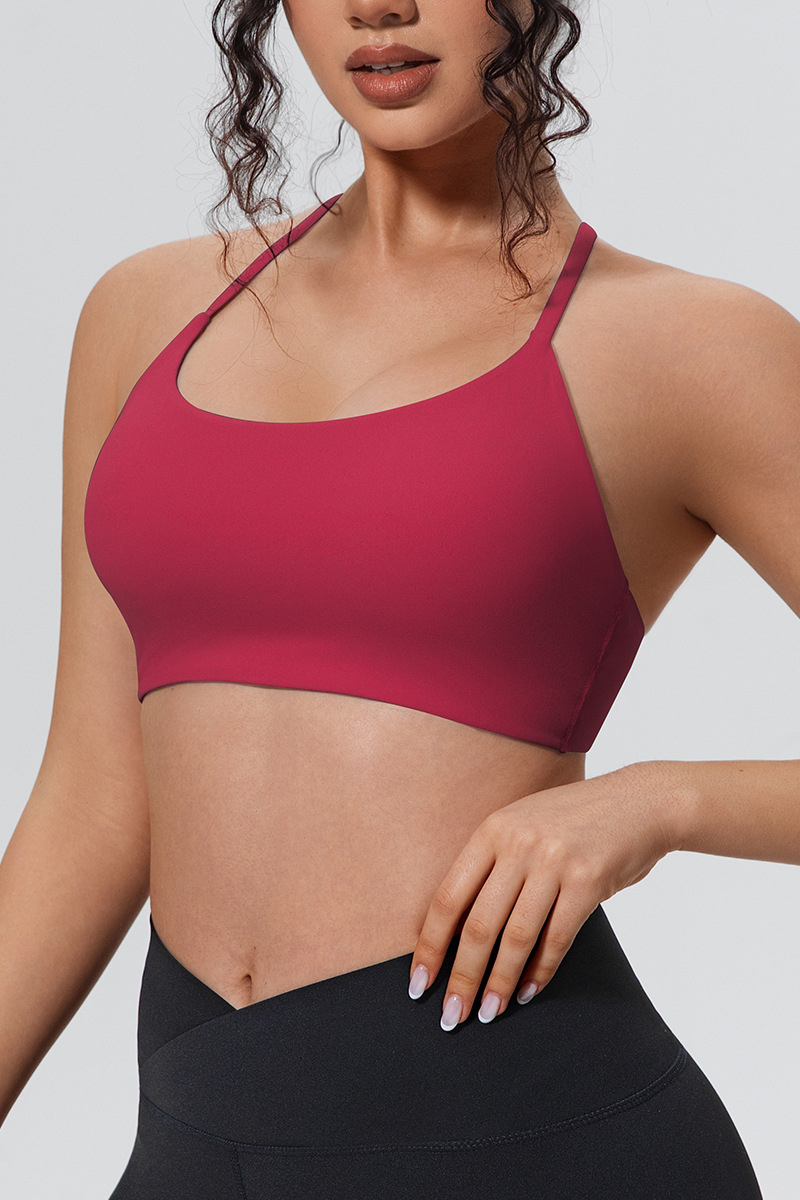 Women's Sport U-neck Slim Shoulder Straps Push Up Bra