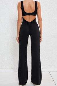 Women Hollow Out Back Micro Peach Hip Lift Sports Fitness Yoga Bodysuit