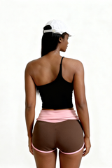 Women's One-Shoulder Padded Open Back Yoga TankTop