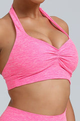 Women Adjustable Straps Hanging Neck Skinny Back Quick Dry Sports Fitness Running Yoga Bra