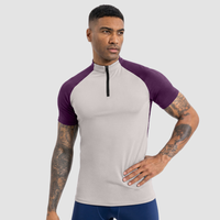 Men's Summer Cooling Color Block Half-Zip Quick Dry T-Shirt