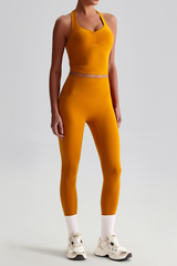 Women's Brushed Crisscross Tank Top & Yoga Leggings Set
