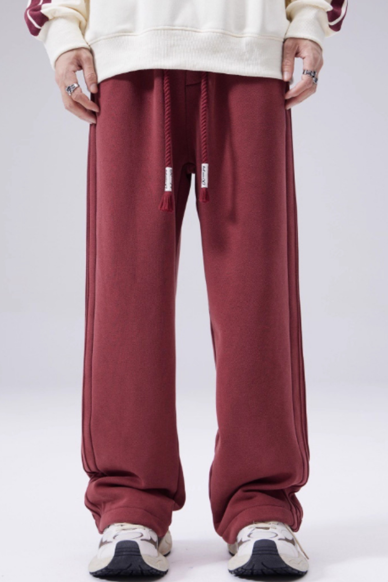 Men drawstring wide-leg relexd sweatpants