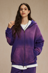 Unisex 360G Heavyweight Washed Distressed Hooded Jacket