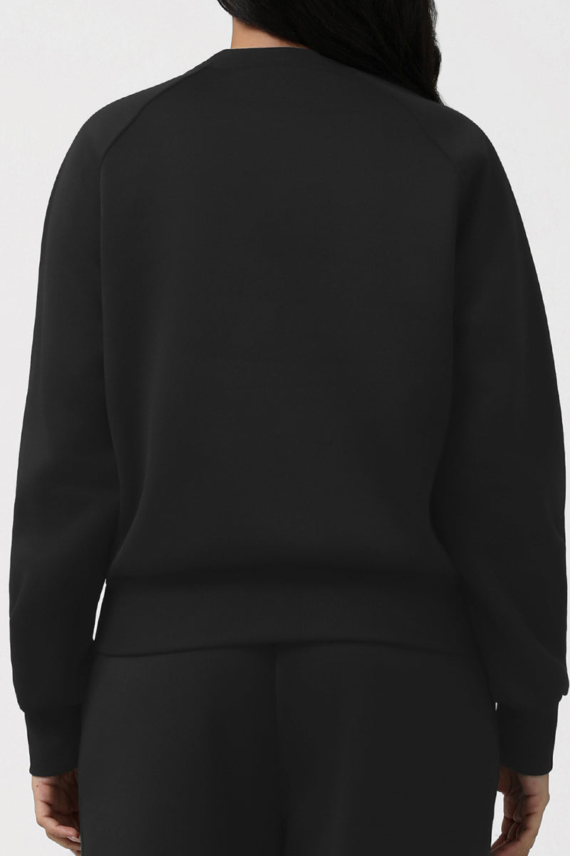 Women Fleece Letter Print Sweatshirt