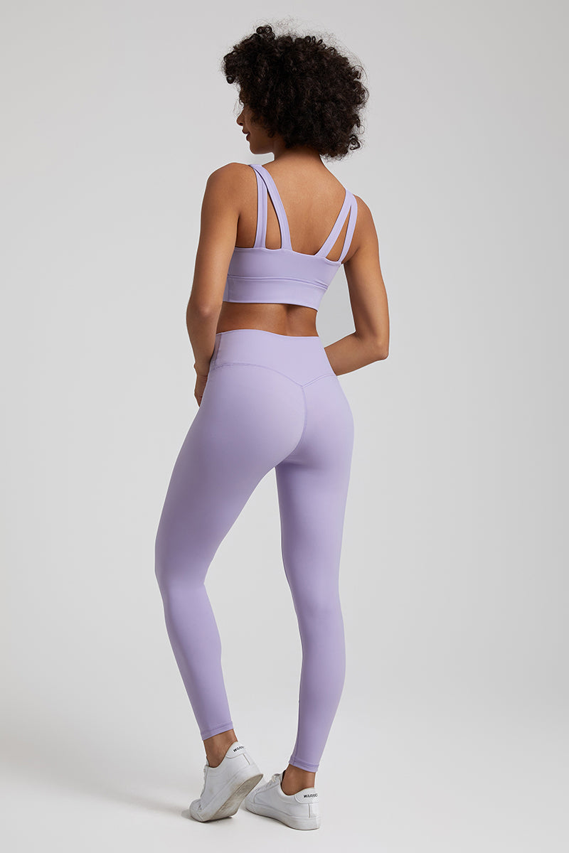 Double Strap Bra + 2-Piece Sports Leggings Set