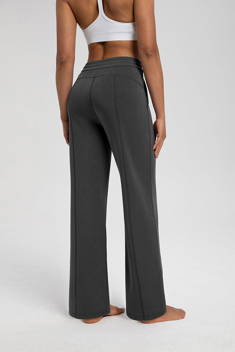 Women Modal Air Layer Loose Fit Yoga Straight Leg Pants