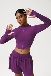 Women Slim Fit Hooded Quick-Dry Breathable Outdoor Training Jacket