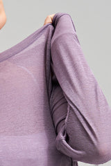 Women Round Neck Yoga Cover Long Sleeve Side Drawstring Loose Fit Sports Top