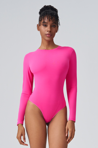 Women's Round Neck Slim Sculpying Long Sleeve Bodysuit