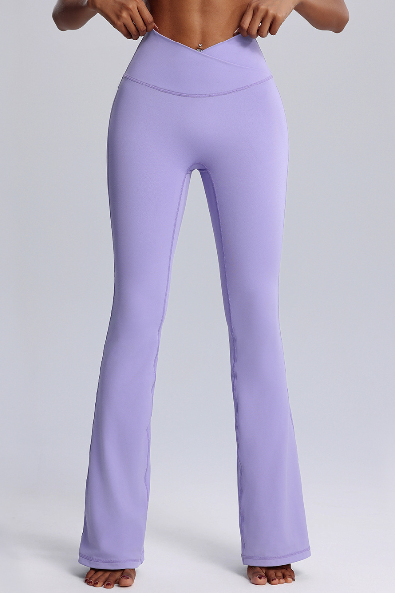 Women's High-waist Crisscrossed Waistband Yoga Flarepants
