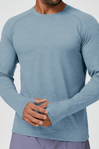 Men's Two-Tone Skin-Friendly Quick-Dry Long Sleeve Athletic Top