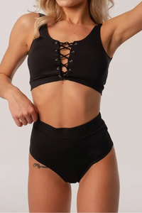 Women's Front Tie U-Back Wide Strap Bikini Set - 2pcs