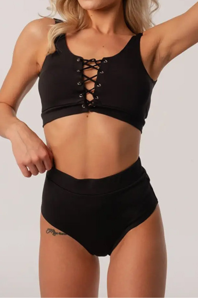 Women's Front Tie U-Back Wide Strap Bikini Set - 2pcs