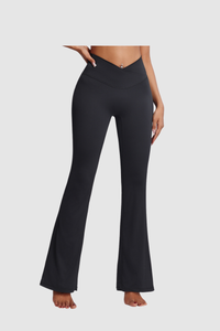 Women's High-waist Crisscrossed Waistband Yoga Flarepants