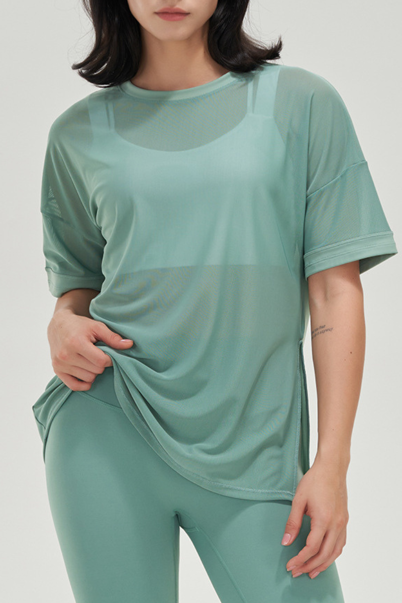 Women's Sports Ice Silk Breathable Mesh Workout T-Shirt