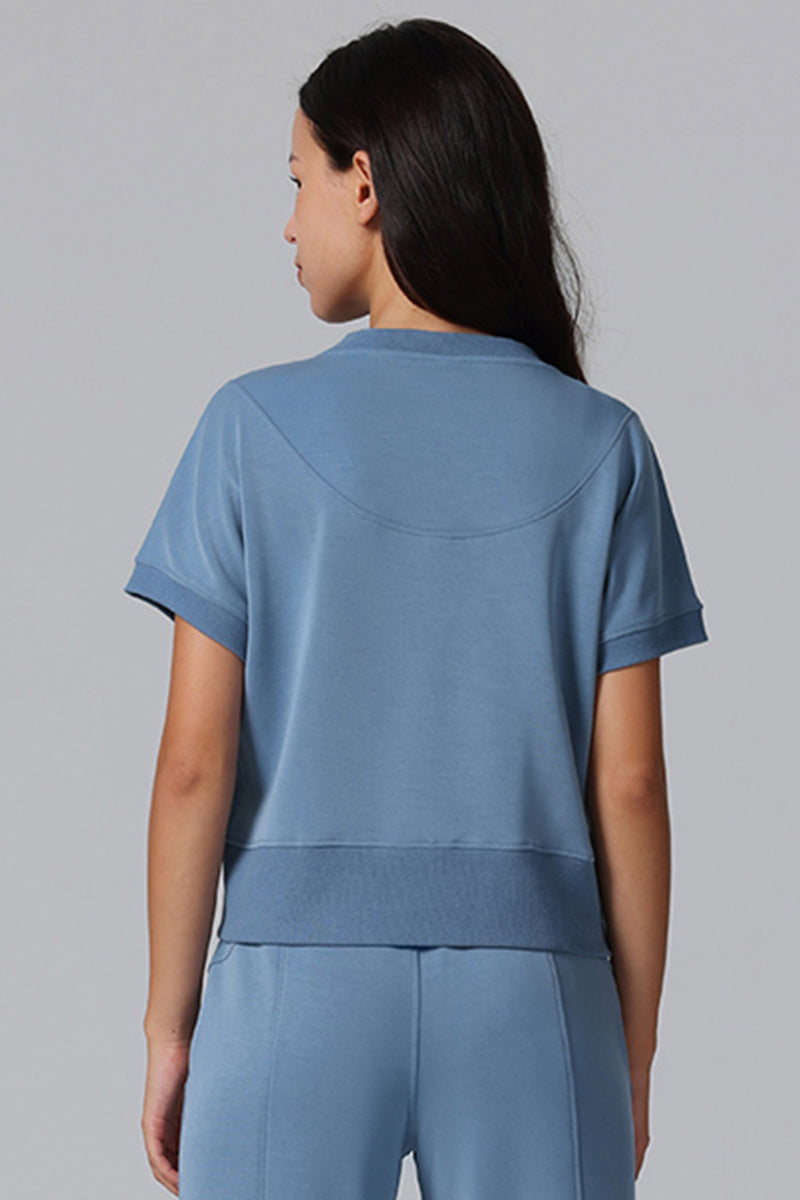 Solid Color Super Soft Air Layer Short-Sleeved Top