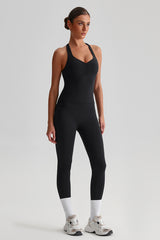 Women Brushed High Waisted Yoga Set: Tummy Control Tights + Halter Neck Support Bra